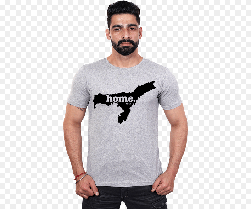 Assam State Map Home T Shirt Online Shopping India Love Kashmir T Shirts, T-shirt, Clothing, Person, Man Free Png Download