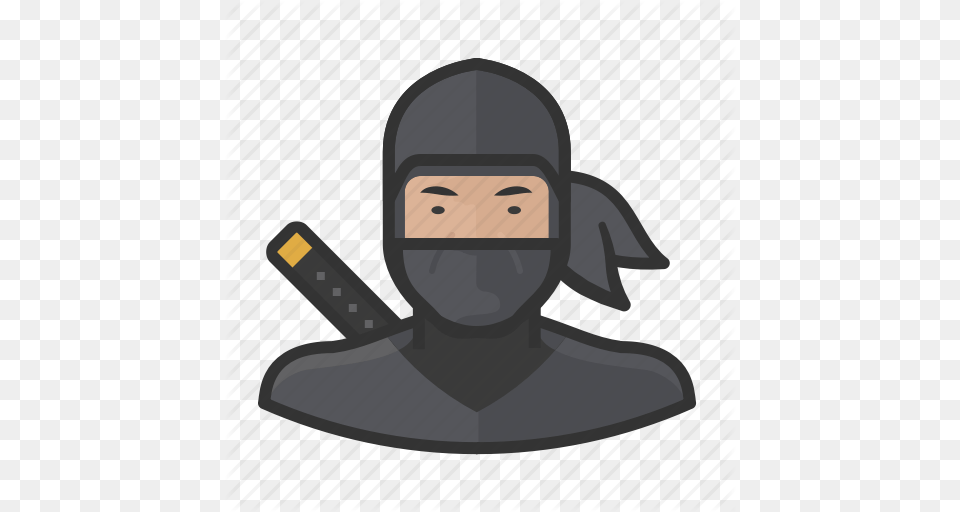 Assassin Japanese Man Ninja Sword Icon, Person, Clothing, Hood, Face Free Transparent Png