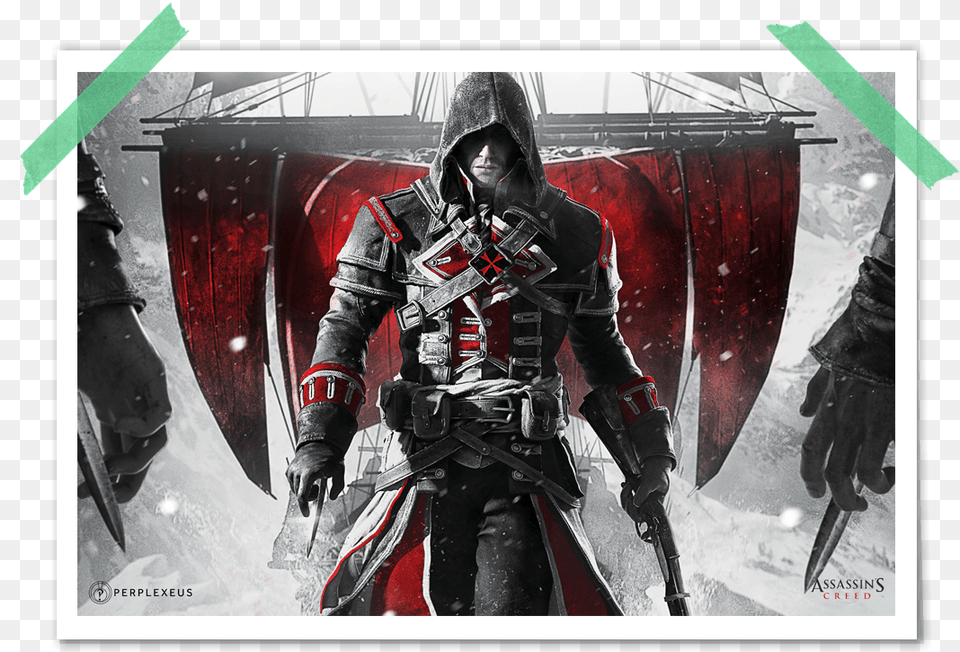 Assassins Creed Evil Red Black White Epic Revolution Assassin39s Creed Rogue Remastered Xbox, Adult, Male, Man, Person Free Png Download