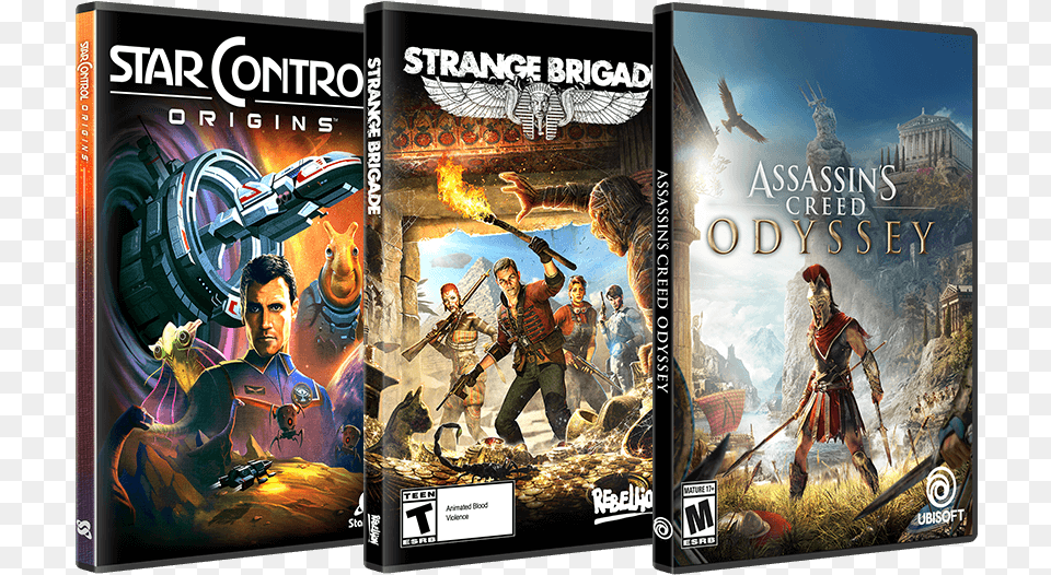 Assassins Creed Odyssey Strange Brigade And Star Amazon Raise The Game Bundle, Adult, Publication, Person, Woman Png
