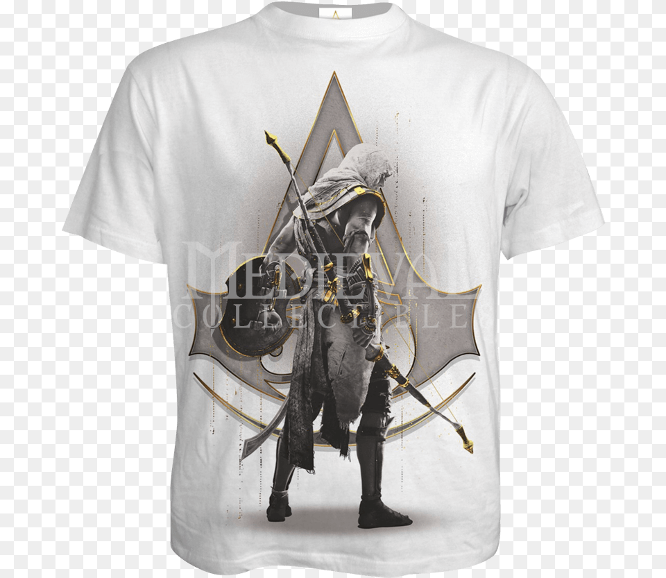 Assassins Creed Origins White T Shirt Assassin39s Creed Tshirt, T-shirt, Clothing, Adult, Sport Free Transparent Png