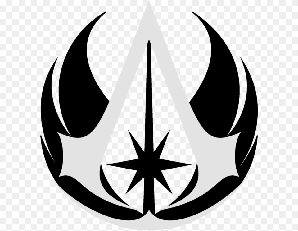 Assassins Creed Symbol Jediu0027s Creed Jedi Order Logo Logo Star Wars Jedi, Emblem, Stencil Png