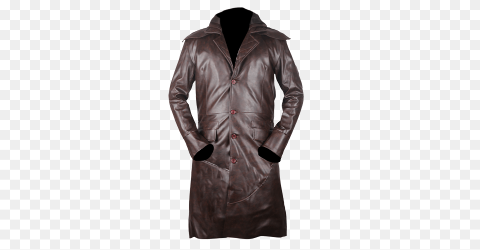 Assassins Creed Syndicate Brown Faux Leather Coat Assassin39s Creed Syndicate, Clothing, Jacket, Overcoat Png