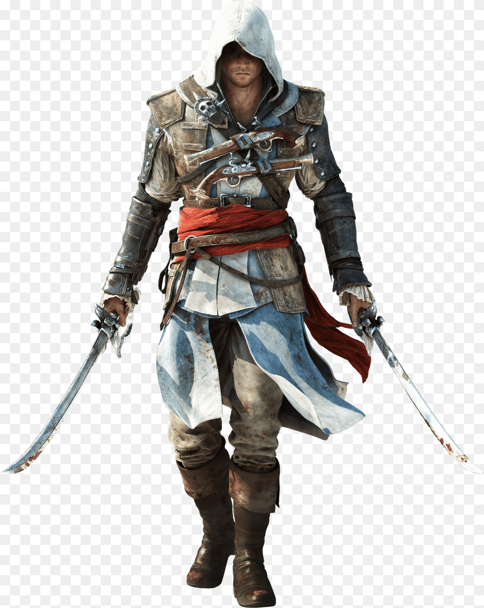 Assassins Creed Two Swords Ubisoft Assassin39s Creed Iv Black Flag Playstation, Sword, Weapon, Face, Head Png