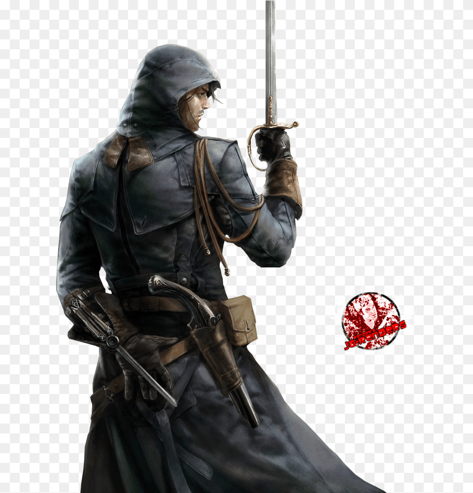 Assassins Creed Unity Transparent Picture Assassin39s Creed Unity Book, Weapon, Sword, Person, Man Png Image