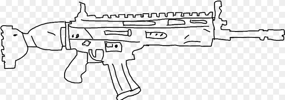 Assault Rifle, Gray Free Png