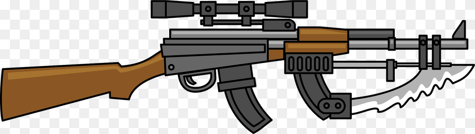 Assault Rifle Clipart, Firearm, Gun, Weapon Png