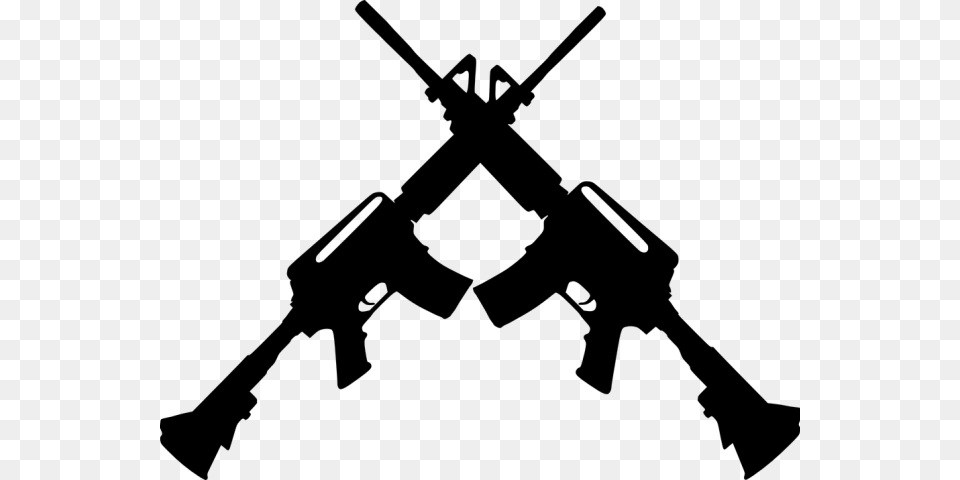 Assault Rifle Clipart Ar 15 Ar 15 Crossed, Gray Png