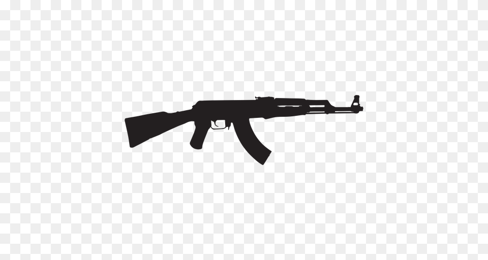 Assault Rifle Grey Silhouette, Firearm, Gun, Weapon Png Image