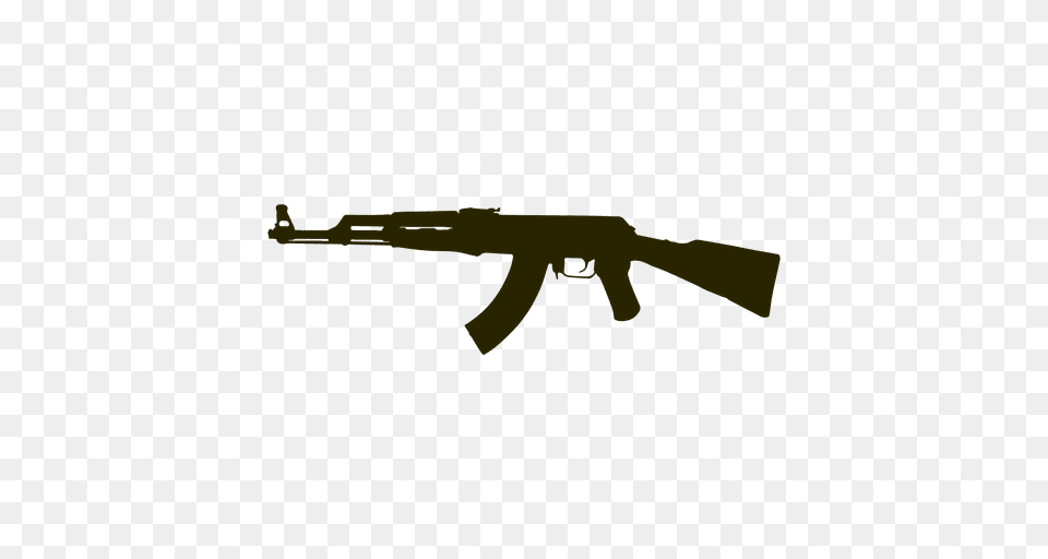 Assault Rifle Silhouette, Firearm, Gun, Weapon, Machine Gun Png