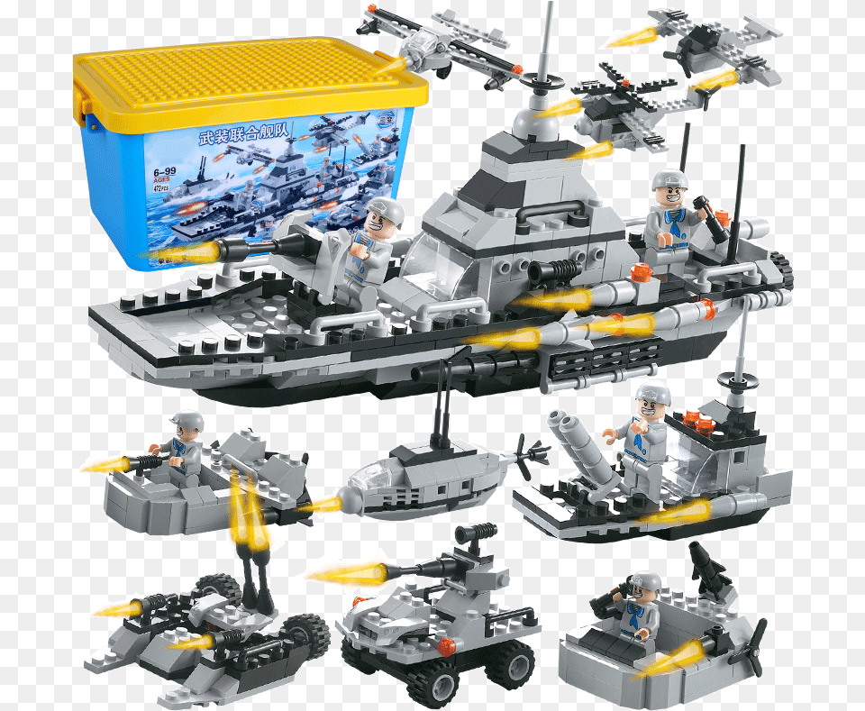 Assembled Toys Military Building Blocks Warship Aircraft, Toy, Machine, Wheel, Baby Free Transparent Png