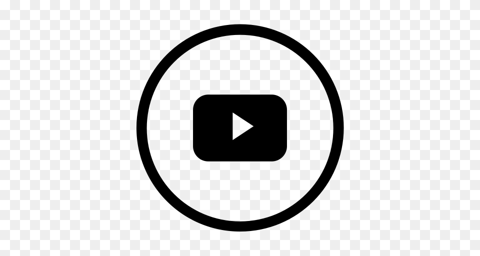Asset Black Line Social Video Youtube Icon, Gray Free Png Download