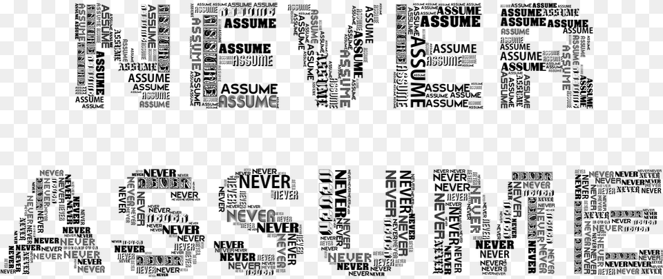 Assume Typography Word Cloud Wisdom Philosophy Typography Word, Gray Png