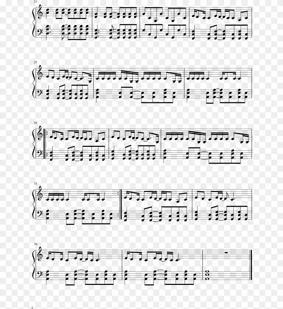 Asterisk Sheet Music 2 Of 2 Pages Thom Yorke Analyse Sheet Music, Gray Png