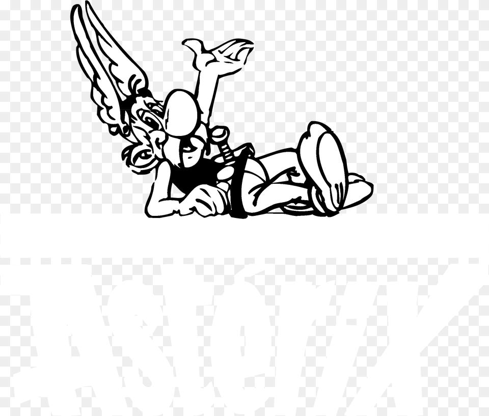 Asterix Black And White, Book, Comics, Publication, Stencil Png Image