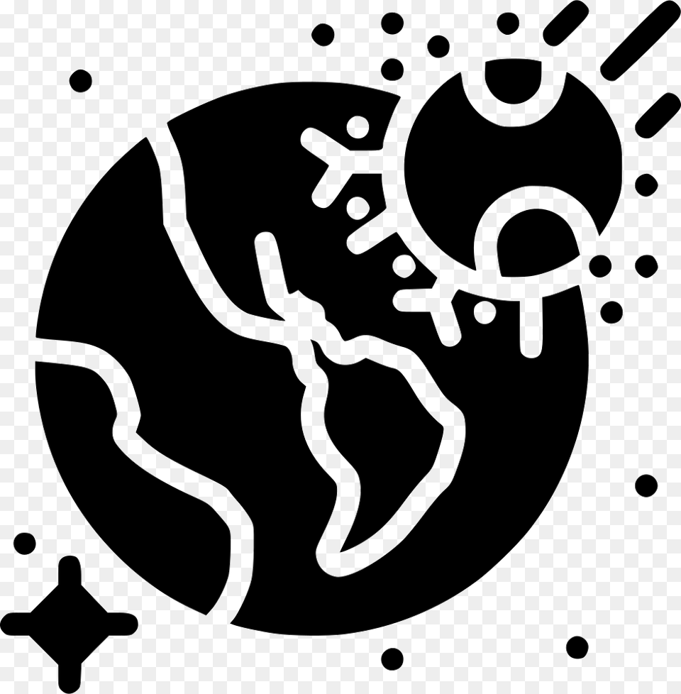 Asteroid Impact Illustration, Stencil, Astronomy, Outer Space Png Image