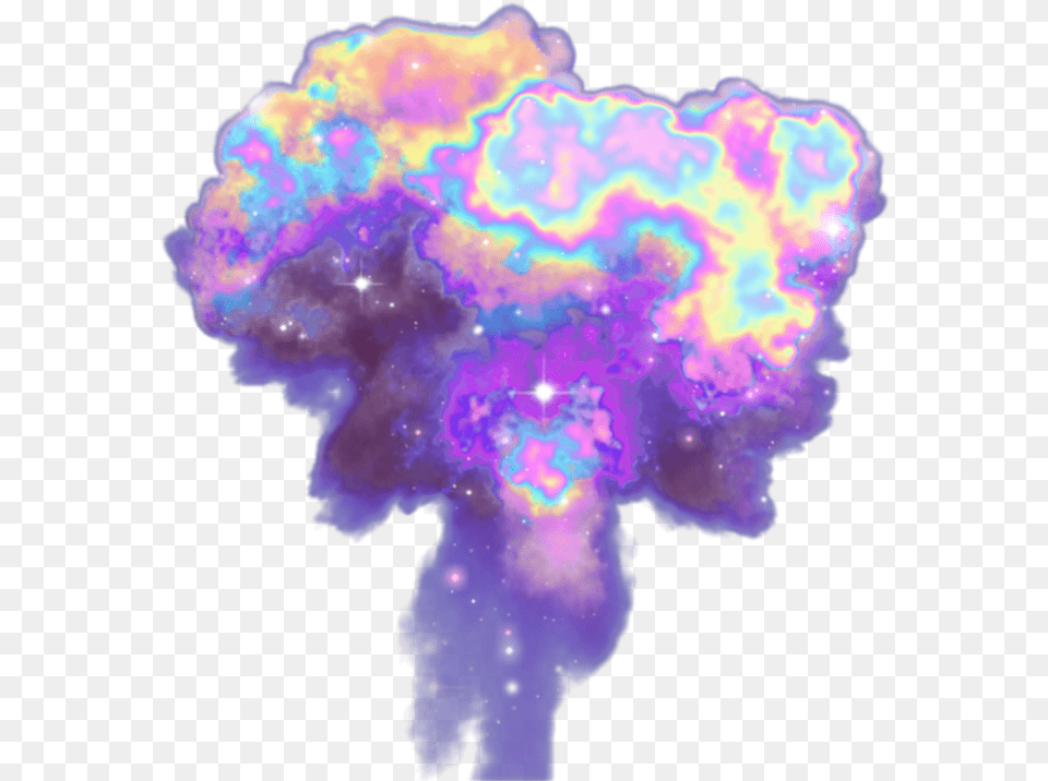 Asthetic Glow Rainbow Smoke Explosion Blue, Accessories, Ornament, Purple, Mineral Free Png