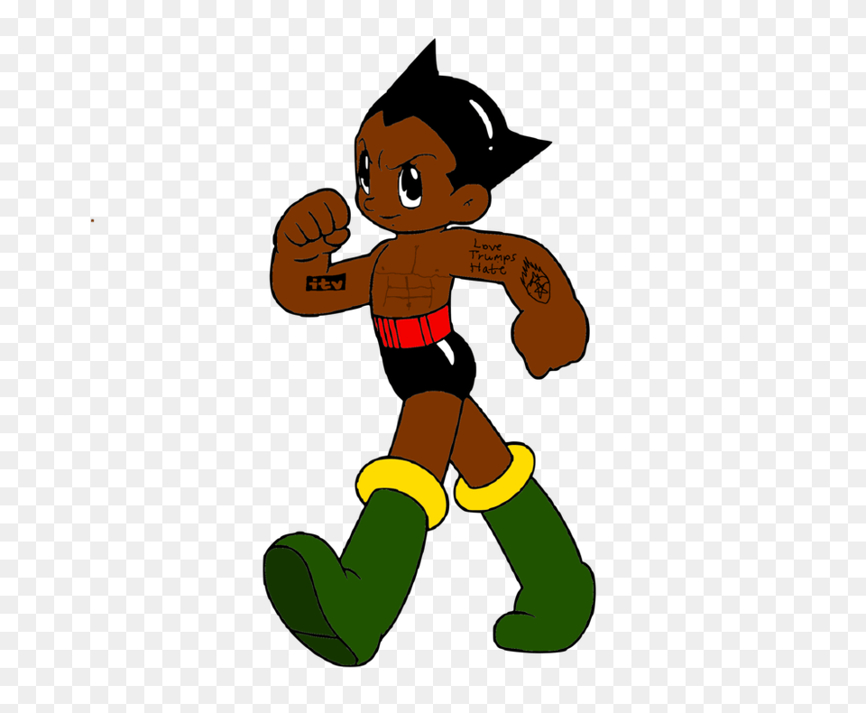 Astro Boy As Alexander Edoh With Abs And Tattoos, Baby, Person, Cartoon, Face Free Transparent Png