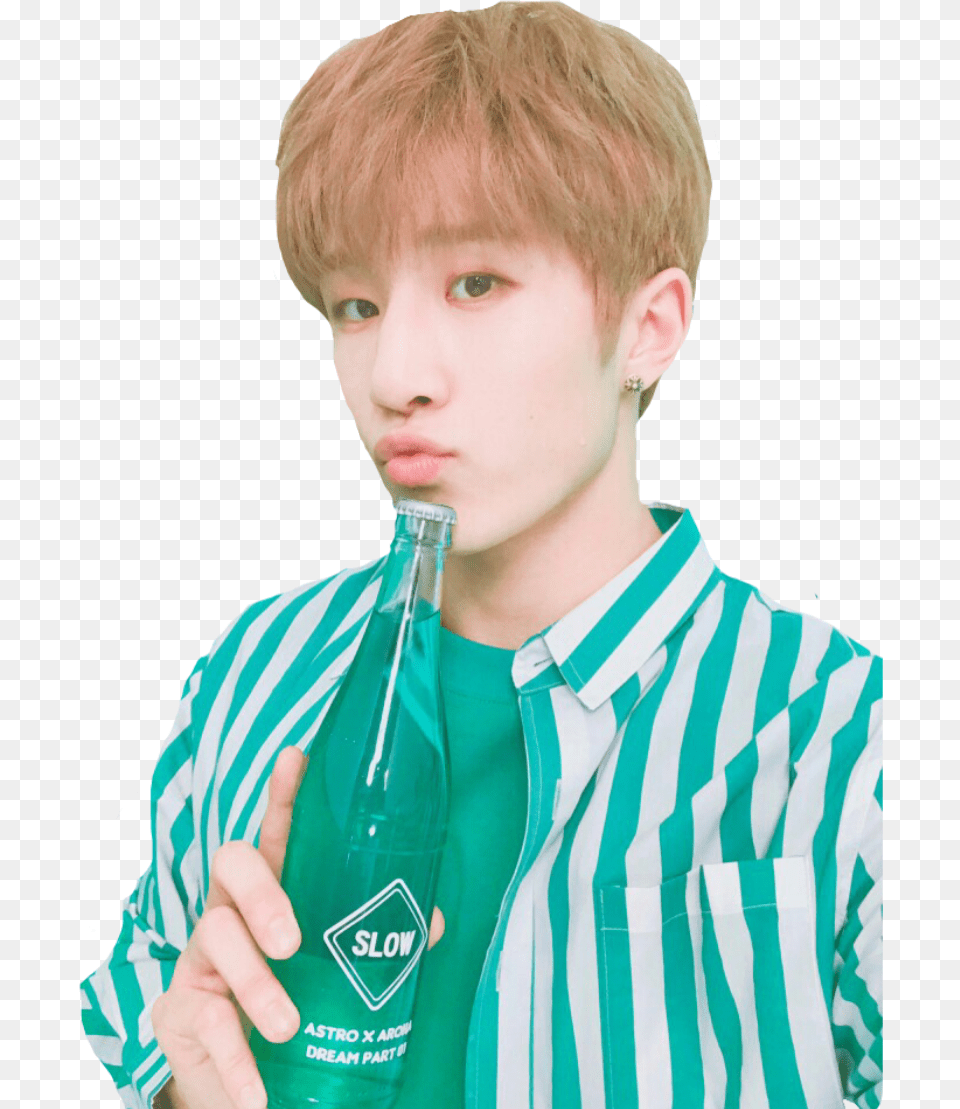 Astro Jinjin Astrojinjin Jinjinbiasedfreetoedit Boy, Male, Person, Teen, Bottle Free Png Download