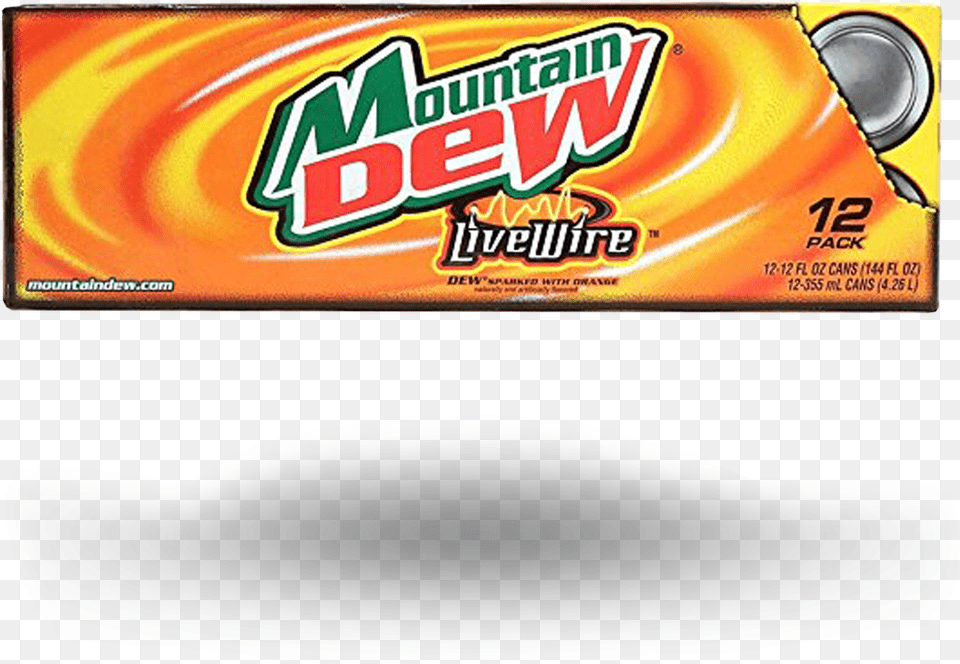 Astrogun Style Mt Dew Mountain Dew Livewire Soda 12 Pack Mtn Dew, Gum, Can, Tin Free Transparent Png