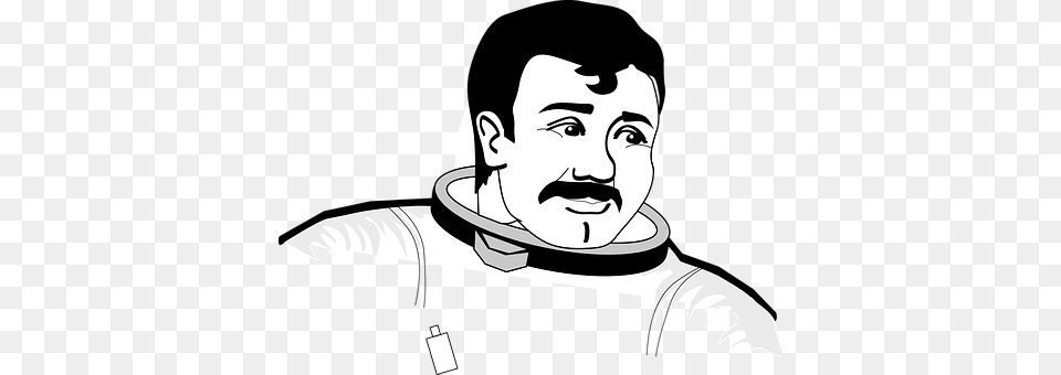 Astronaut Stencil, Adult, Male, Man Free Transparent Png