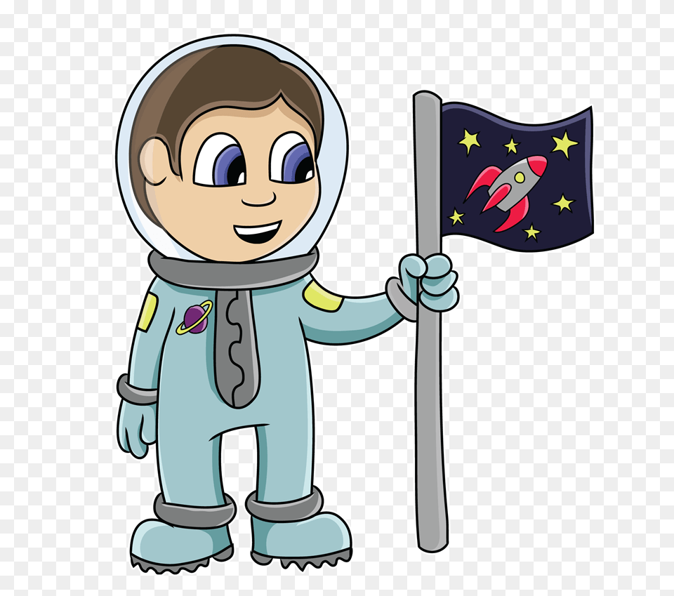 Astronaut And Moon Clipart, Baby, Face, Head, Person Png Image