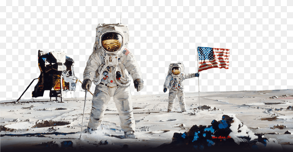 Astronaut Background Kosmonavti Na Lune, Person, Flag, Glove, Clothing Free Transparent Png