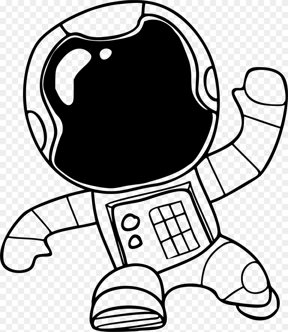 Astronaut Cartoon Astronaut Space Clipart Black And White, Gray Free Png Download