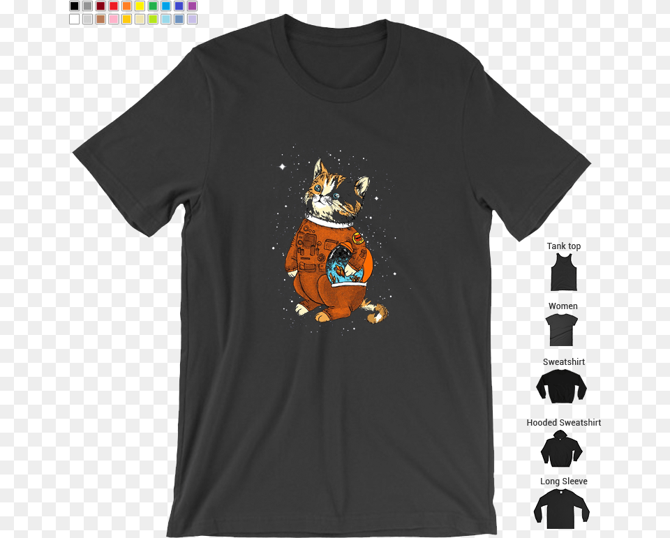 Astronaut Cat In A Space Suit T Shirt Kids Learning Tube Earth T Shirt, Clothing, T-shirt, Animal, Mammal Free Png