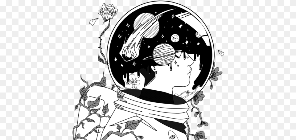 Astronaut Clipart Tumblr Astronaut Drawing, Book, Publication, Comics, Manga Free Png