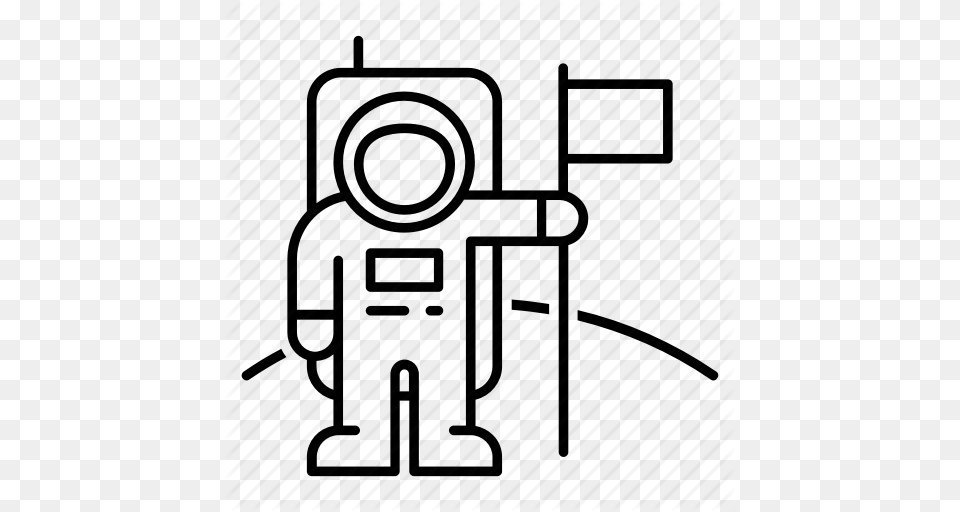 Astronaut Colonization Cosmonaut Explorer Flag Moon Landing, Art Free Png