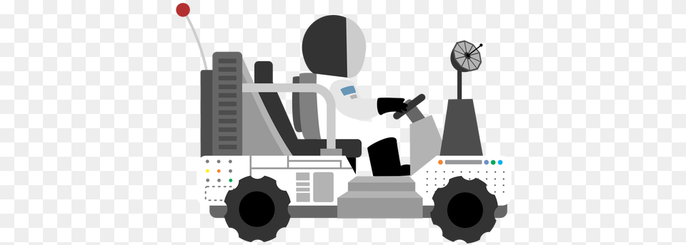 Astronaut Driving Lunar Rover Icon Transparent U0026 Svg Space Rover Clipart Transparent, Grass, Plant, Bulldozer, Machine Free Png Download