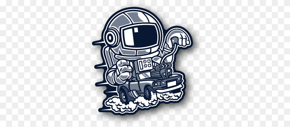 Astronaut Hot Rod Racer Stickerdata Rimg Lazy Astronaut, Sticker, Grass, Plant, Lawn Free Png