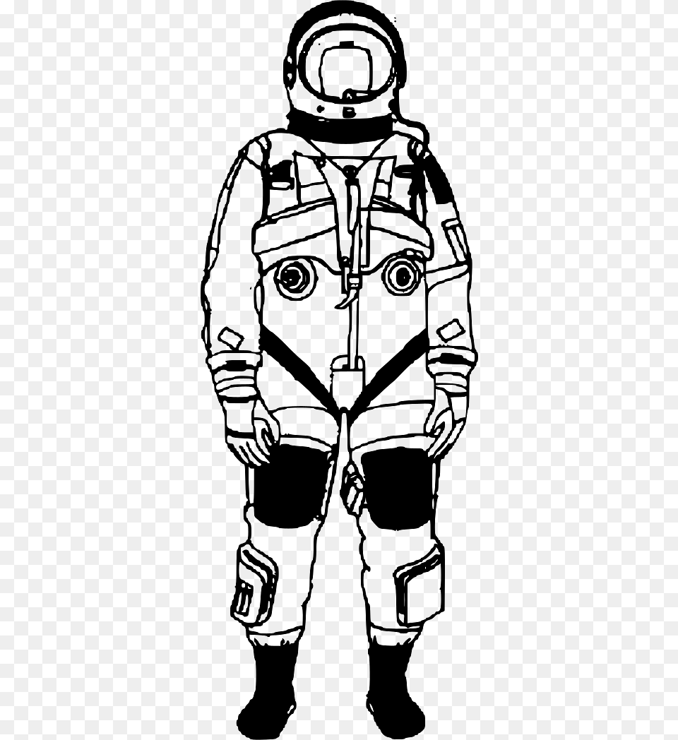 Astronaut In Suit Black And White, Adult, Male, Man, Person Png Image