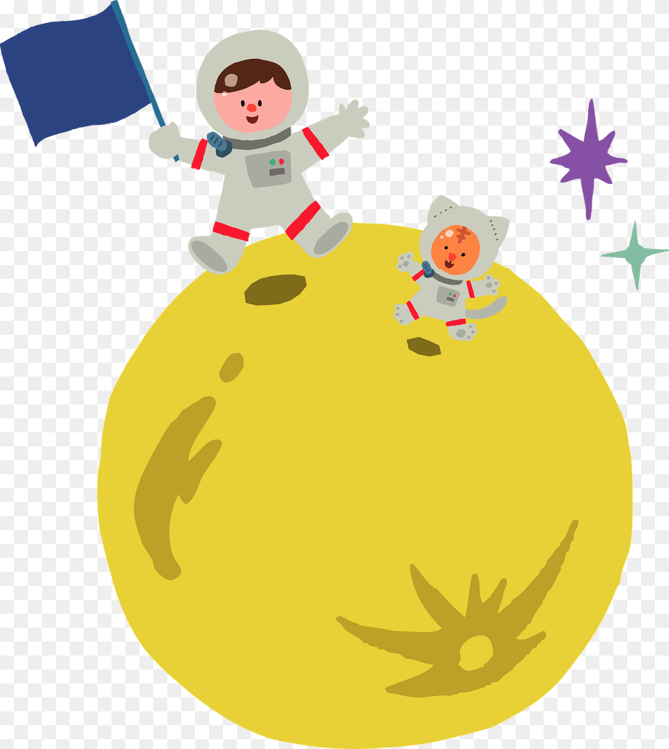 Astronaut On The Moon Clipart, Baby, Person, Face, Head Free Png