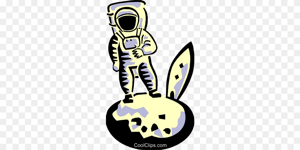 Astronaut On The Moon Royalty Vector Clip Art Illustration, Baby, Person, Stencil Free Png Download