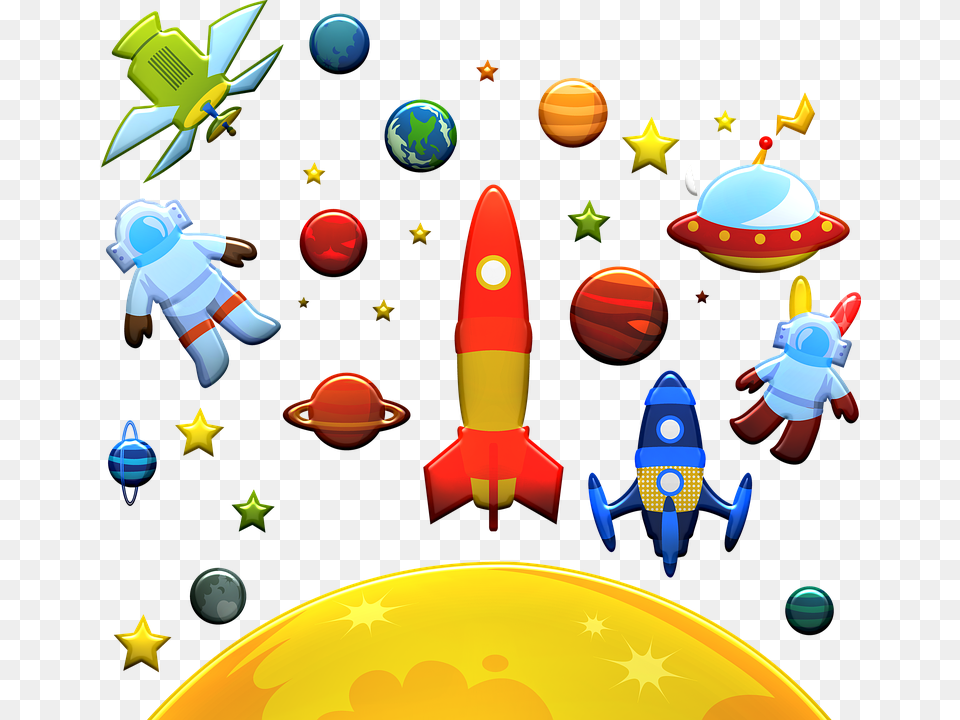Astronaut Space Planets Ufo Extra Terrestrial, Toy, Baby, Person Free Png Download