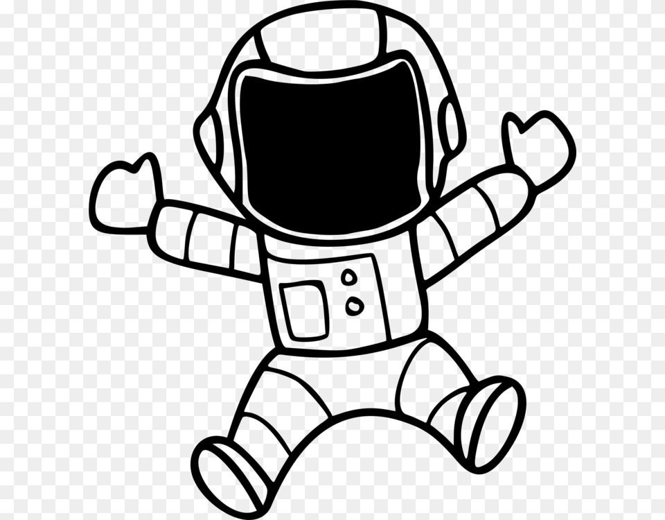 Astronaut Space Suit Outer Space Line Art Spaceman, Gray Free Transparent Png