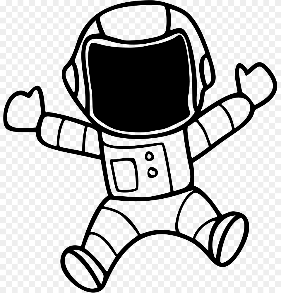 Astronaut Space Suit Outer Space Line Art Spaceman Space Suit Clip Art, Gray Png