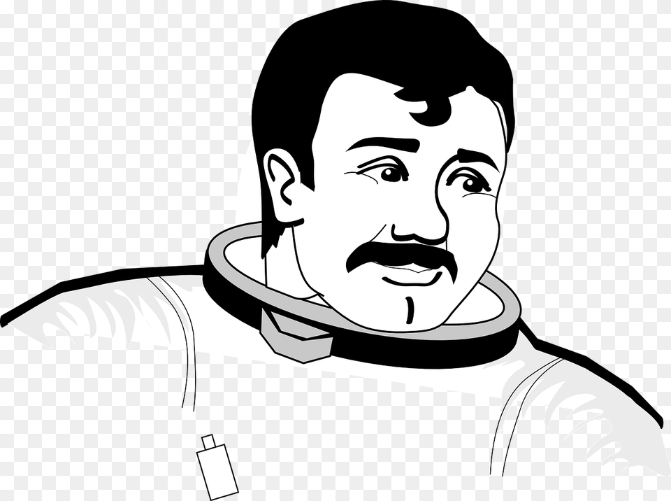 Astronaut Without Helmet Coloring Pages, Stencil, Adult, Face, Head Free Png