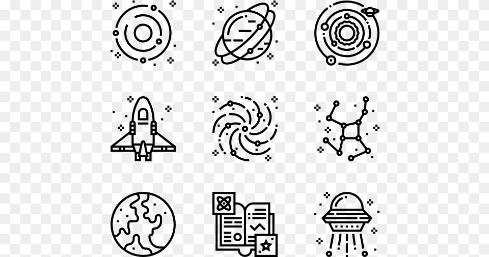 Astronautics Technology Family Line Icon, Gray Png