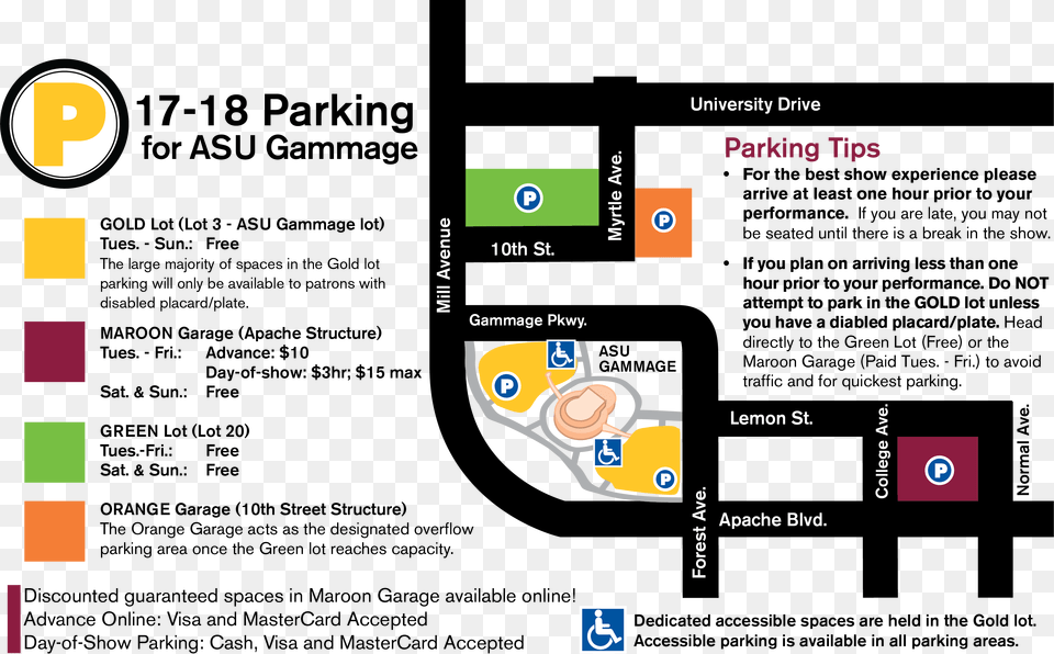 Asu Gammage Parking Amp Directions Wells Fargo Arena, Advertisement, Page, Poster, Text Png