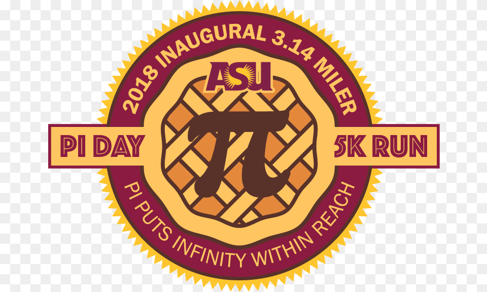 Asu Pi Day 5k Run Logo Arizona State University, Emblem, Symbol, Badge, Food Free Png Download