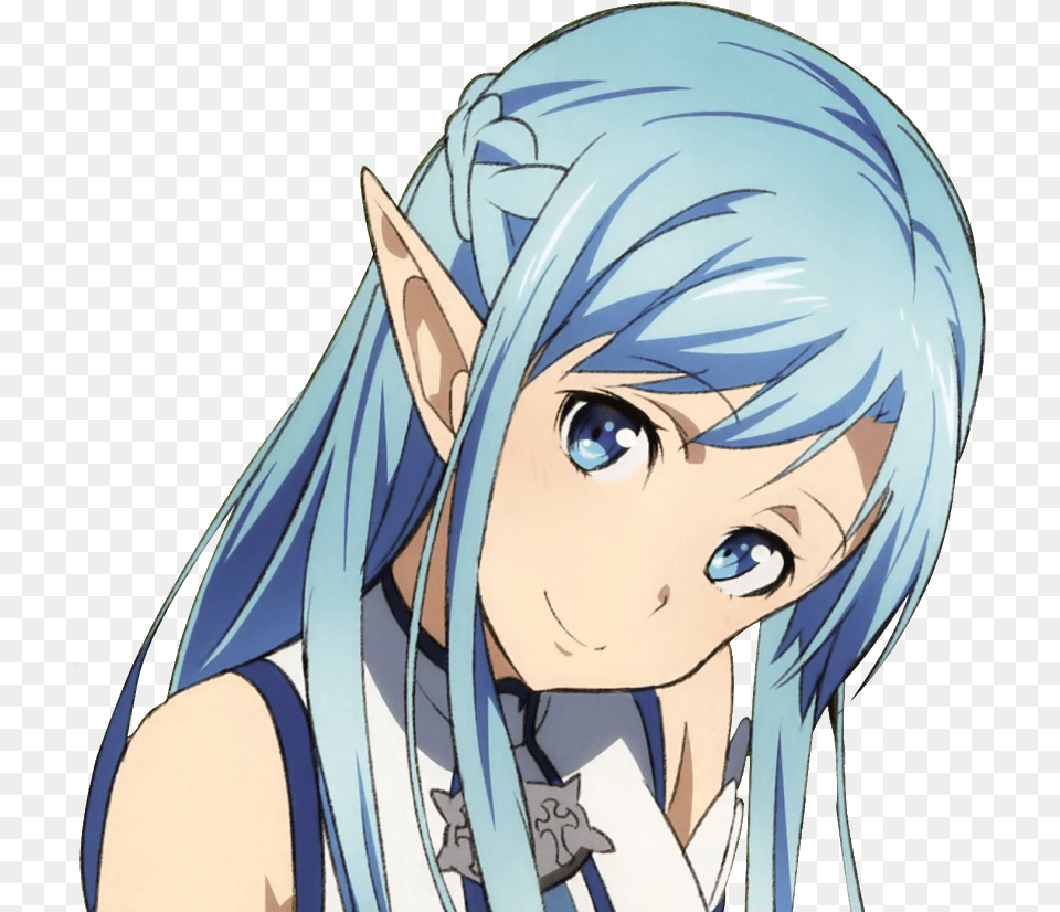 Asuna Anime Characters With Long Blue Hair, Book, Comics, Publication, Person Free Png