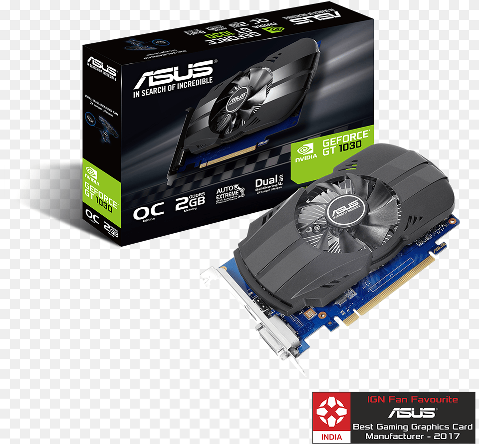 Asus Geforce Gt 1030 2gb Phoenix Fan Oc Edition Graphics, Computer Hardware, Electronics, Hardware, Adapter Free Transparent Png