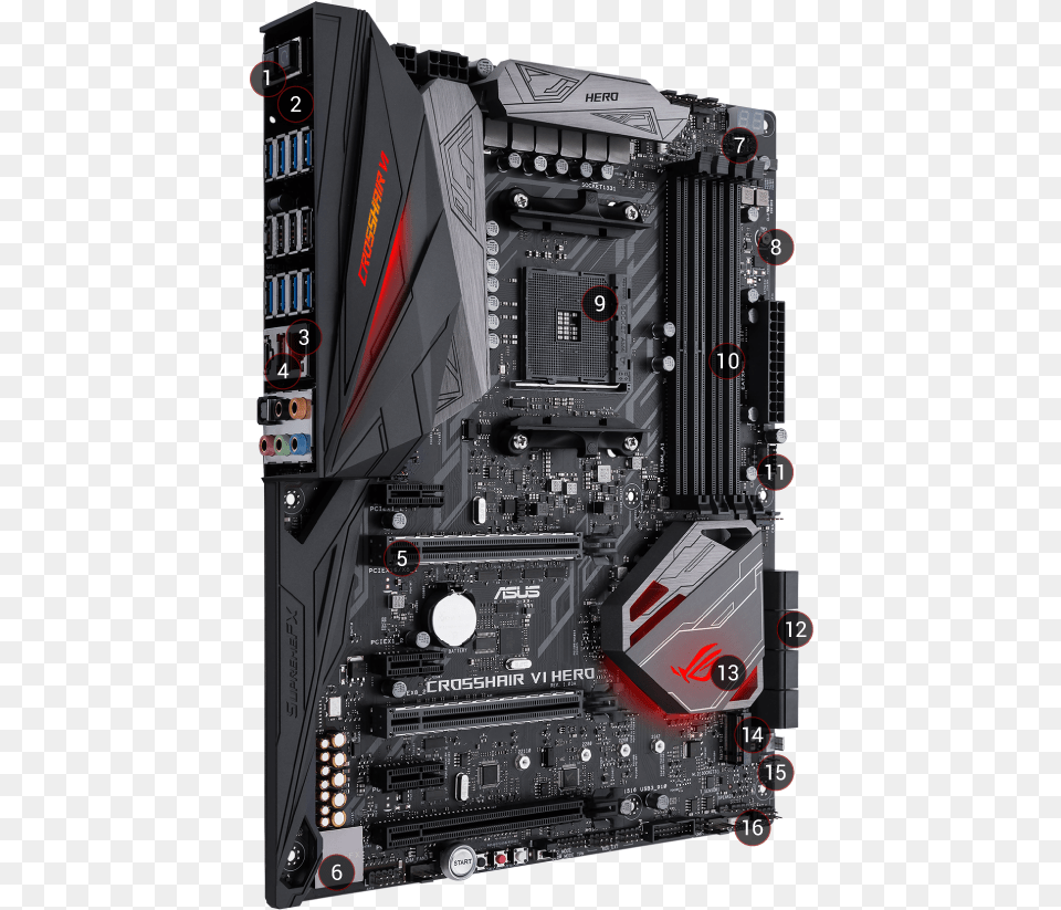 Asus Rog Crosshair Vi Hero, Computer Hardware, Electronics, Hardware, Computer Free Png