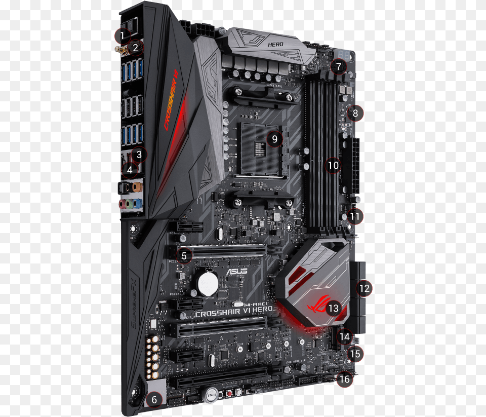 Asus Rog Crosshair Vi Hero Wi Fi Ac, Computer Hardware, Electronics, Hardware, Computer Free Png Download