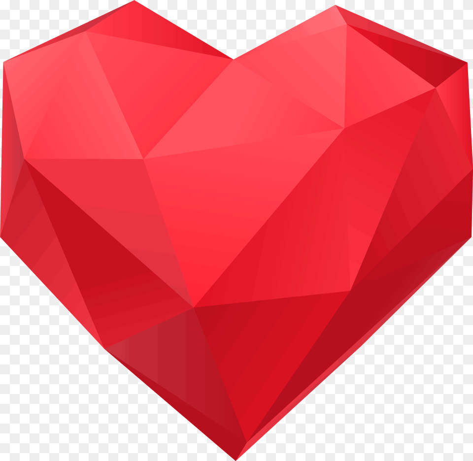 Asymmetrical Heart Clipart Origami, Accessories, Diamond, Gemstone, Jewelry Free Png Download