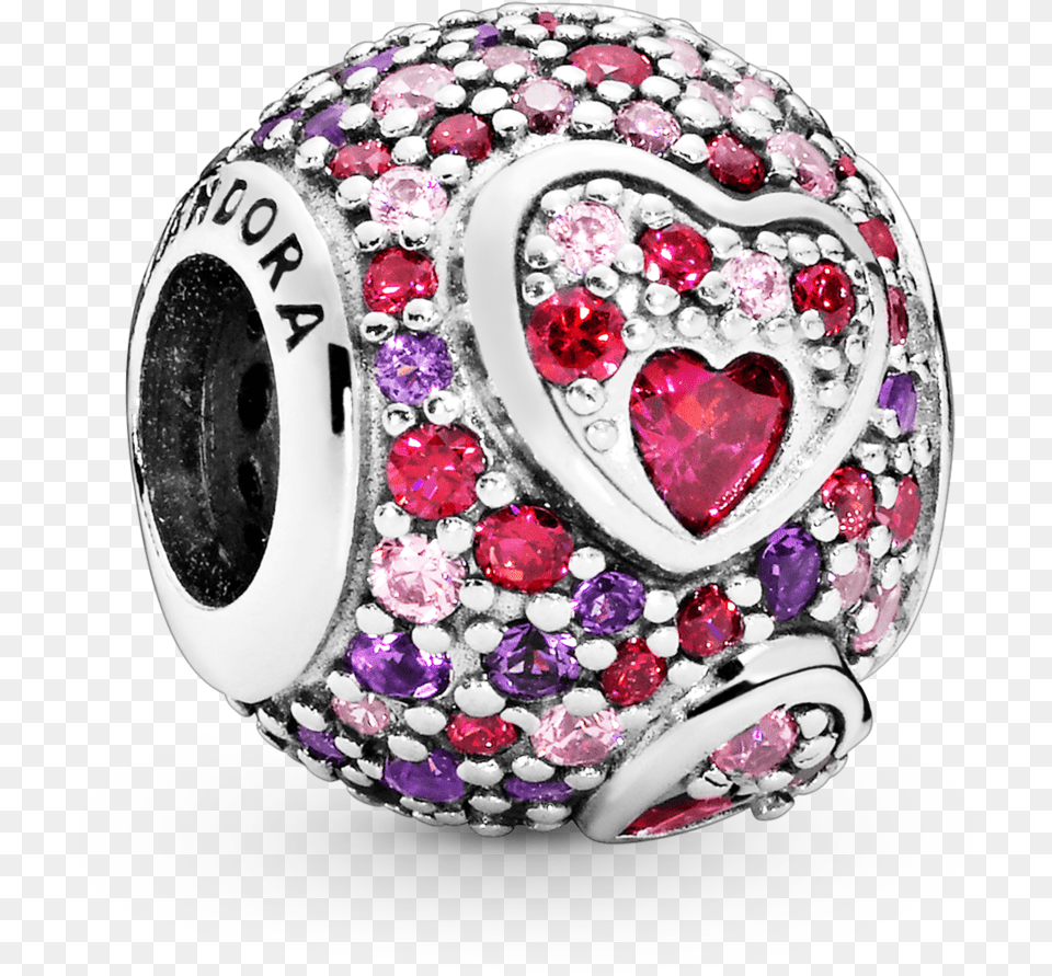 Asymmetrical Hearts Pav Charm Pandora Hk Asymmetric Hearts Of Love Pandora, Accessories, Jewelry, Gemstone, Necklace Free Png Download