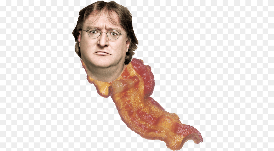 At Gabe Newell, Baby, Bacon, Food, Meat Free Png Download